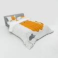 thumbnail image 2 of Ambesonne Cartoon Bedding Set 4 Pcs, Kitty Fun Humor, Queen, Marigold Grey, 2 of 2