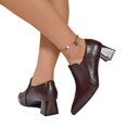 thumbnail image 5 of Willtoo Block Heel Loafers Pumps for Women Pointed Closed Toe Low Heel Ankle Booties Faux Leather Suede Slip On Casual Shoes Non‑Slip Comfort Dress Boots, 5 of 6