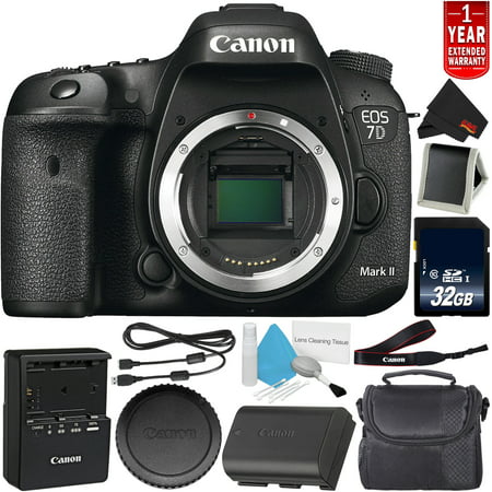 Canon EOS 7D Mark II Digital SLR Camera (Body Only) Intl Model - Bundle with 32GB Memory Card + 1 Year Seller Warranty +