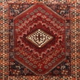 thumbnail image 1 of Ahgly Company Machine Washable Indoor Square Traditional Tomato Red Area Rugs, 4' Square, 1 of 7