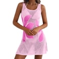 thumbnail image 4 of Women's Summer Swimsuit Cover up Crochet Beach Floral Hollow Out Slit Bikini Sleeveless Cover up Dresses, 4 of 4