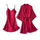 thumbnail image 1 of Conjuntos de pijama para mujer Umfun, de satén liso, de seda, para dormir, camiseta sin mangas, pantalones cortos, vestidos, batas, conjuntos de pijama de tres piezas, conjunto de estar por casa a, 1 of 5