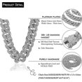 thumbnail image 3 of Gold Chain For Men,13mm Cuban Link Chain 18k Real Gold Plated/platinum White Gold Finish Gift, 3 of 5
