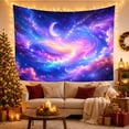 thumbnail image 3 of Crescent Moon in Colorful Nebula Clouds and Stars, Dreamy Fantasy Style for Celestial Art Lovers, Galaxy Wall Art, Housewarming Gift, Tapestry Wall Hanging for Bedroom and Dorm, 3 of 7
