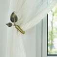 thumbnail image 2 of Leaf Shaped Curtain Holdbacks 2pcs, Handmade Metal Curtain Side Holders for Wall, Curtain Tieback Hook Pull Backs for Drapes Window Home Decoration (Antique Brass), 2 of 7