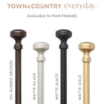 thumbnail image 7 of TOWN & COUNTRY EVERYDAY Modern Rounded Cap Single Indoor Curtain Rod and Finial Set, Easy Install Wall Mount, Oil Rubbed Bronze, Adjustable 66”-120”, 7 of 7