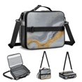 thumbnail image 5 of Grey and Gold Marble Pattern Insulated Lunch Bag with Shoulder Strap and Bottle Holder,Bento School Lunch Bag Box,11x9.5x3.5 Inches, 5 of 5