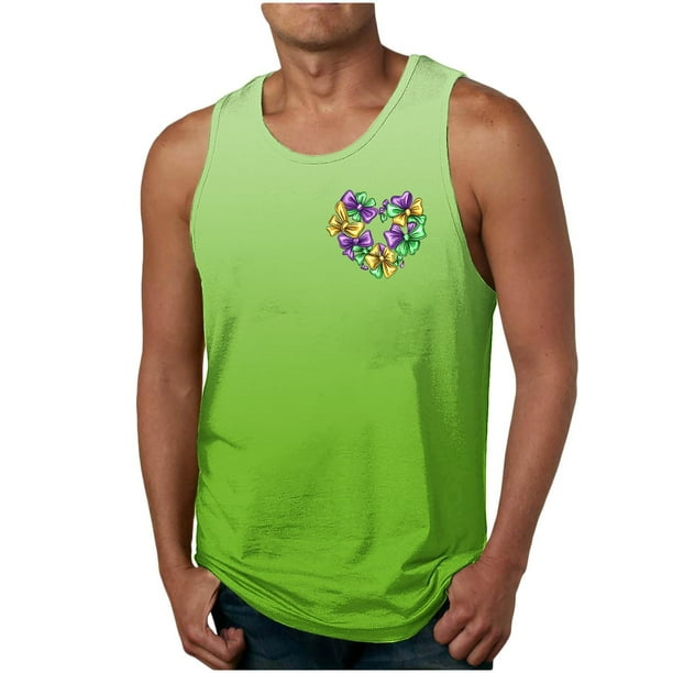 Camiseta sin mangas de cuello redondo para hombre, informal, a la moda, sin mangas, con estampado, cuello redondo, deportiva, de poliéster