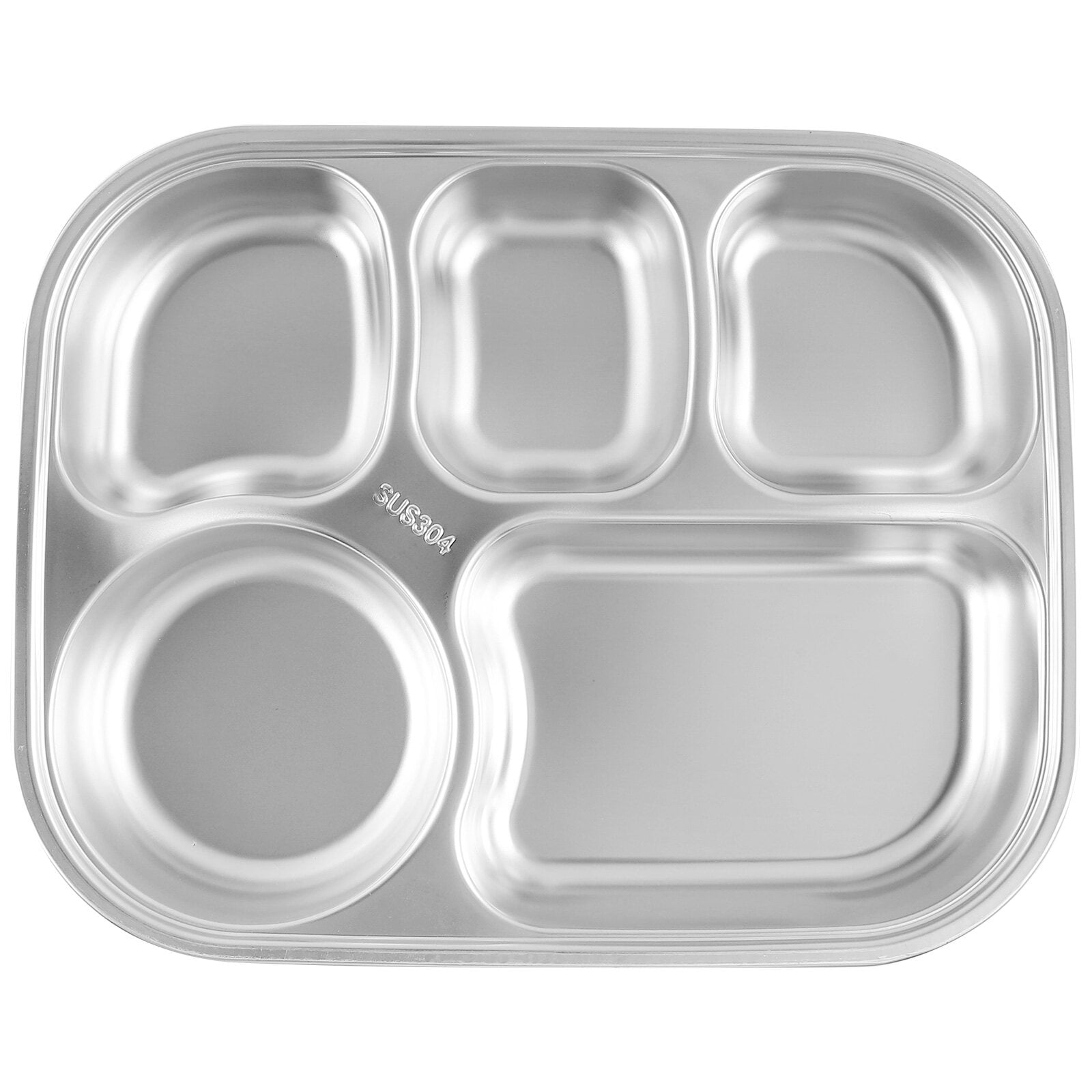 Divided Dinner Tray Stainless Steel Lunch Container Food Plate Snack
