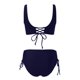 thumbnail image 5 of Gibobby Bañador de Bikini Mujer Nueva Split Wrap Lace Up Hollow Out Bikini Color sólido Sexy Bikini de cintura alta Conjunto de dos piezas(Azul,M), 5 of 5