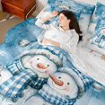 thumbnail image 4 of Manfei Cartoon Xmas Snowman 7-Piece Twin Bedding Sets,Happy New Year Bedding Comforter Set,White Blue Sheet Sets For Kids,Super Cozy Room Decor Reversible, 4 of 8