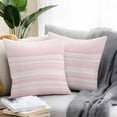 thumbnail image 5 of Outdoor Waterproof Pillow Covers Pack of 2, Pink Striped Nature Abstract Art Classic Decorative Throw Pillowcases Cushion Covers for Garden Patio Tent Sofa Couch, 16x16 inch, 5 of 8