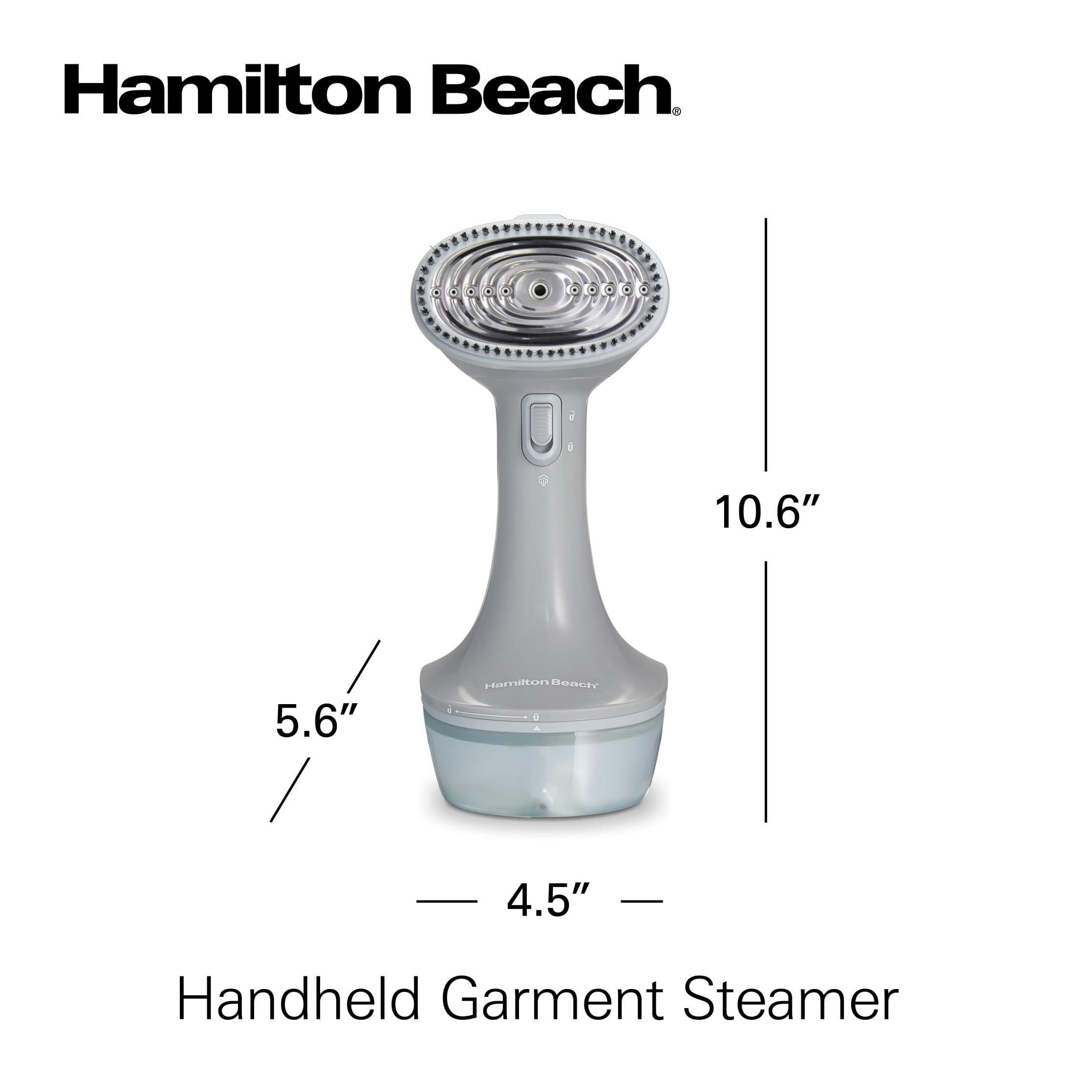 Hamilton Beach Handheld Garment Steamer for Clothes, Compact Design, Gray with Blue Accents