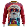 thumbnail image 2 of Christmas Sweater Men Santa Claus Party Funny 3D Graphic Long Sleeve Pullover Sweatshirts Crewneck Xmas Holiday Tops, 2 of 3