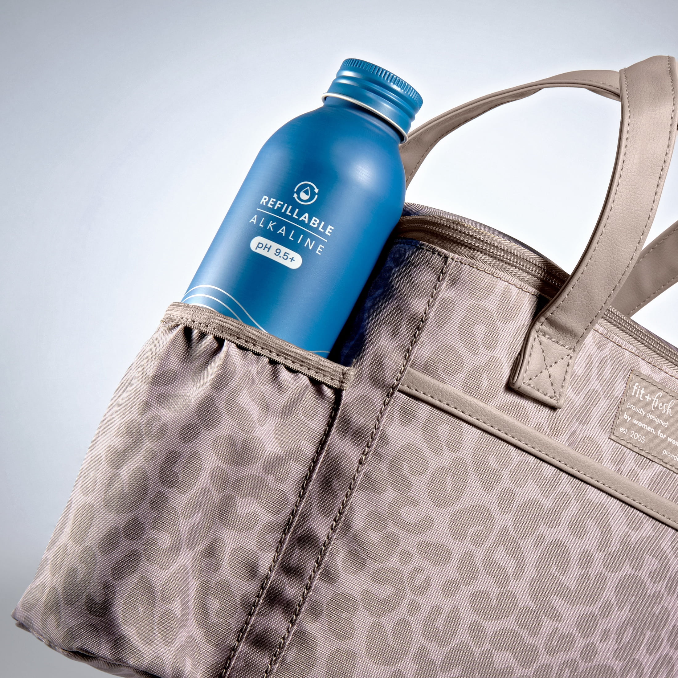 Fit & Fresh Mapleton Women's Lunch Bag, Large Insulated Tote Bag for Work, Feline Fine Mocha