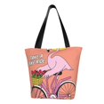 thumbnail image 1 of Easygdp Flamingo Riding a Bicycle Bolso de Hombro para Mujer, Bolso Bandolera y Cartera de Mano Elegante para Uso Diario, 1 of 6