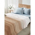 thumbnail image 4 of Brown White Ombre Twim XL Size Flat Sheet, Wrinkleproof & Fadeproof Cooling Flat Bed Sheet Only, Vintage Farmhouse Abstract Striped Breathable Soft Bedding Top Sheets 66 x 102 Inches, 4 of 8