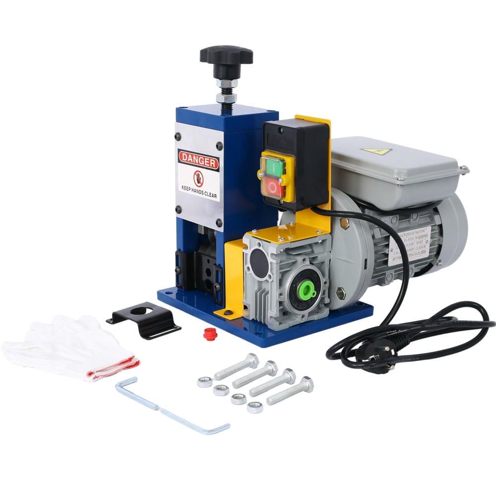 Topcobe Automatic Wire Stripping Machine for 0.06"-1" Copper Wires, Motorized Wire Stripper Tool for 7/0-15 AWG Scrap Electrical Wire Recycling, Practical Equipment