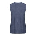 thumbnail image 6 of Qwertyu Plus Size Tank Tops for Women with Button Casual Loose Summer Tunic Tops Sleeveless Basic Tops Dark Blue L, 6 of 6