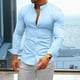 thumbnail image 4 of Camisas Hombre Vestir Camisas de vestir para hombre Camisa con botones casual de manga larga y manga corta con cuello entallado (Blue, S), 4 of 7