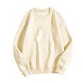 thumbnail image 2 of ShomPort Women's Oversized Sweatshirts Fleece Crew Neck Solid Color Pullover Casual Comfy Fall Fashion Clothes, 2 of 3