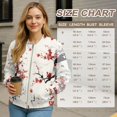 thumbnail image 6 of SCRAWLGOD Plum Blossom Print White Women's Full Zip Up Jacket Casual Long Sleeve Crewneck Sweatshirts Lightweight Comfortable Fall Coat Outerwear with Pockets, M, 6 of 7
