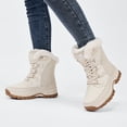 thumbnail image 3 of Stepedia Women's Non Slip Faux Fur Snow Boots Waterproof Winter Boot Warm Cozy for Cold Weather, Beige, 3 of 10