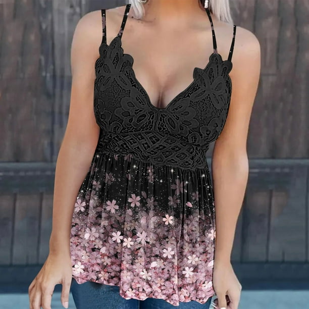 Black Chiffon Tank Top - Ruffled Cami Top - Chiffon Cami - Tank