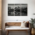 thumbnail image 3 of Elephant Stock Monochromatic Mountain Wall Art - Horizontal Multi Panel Canvas - Living Room Wall Decor - Nature Multi Panel - Gray And White Decor - 45" x 28", 3 of 8