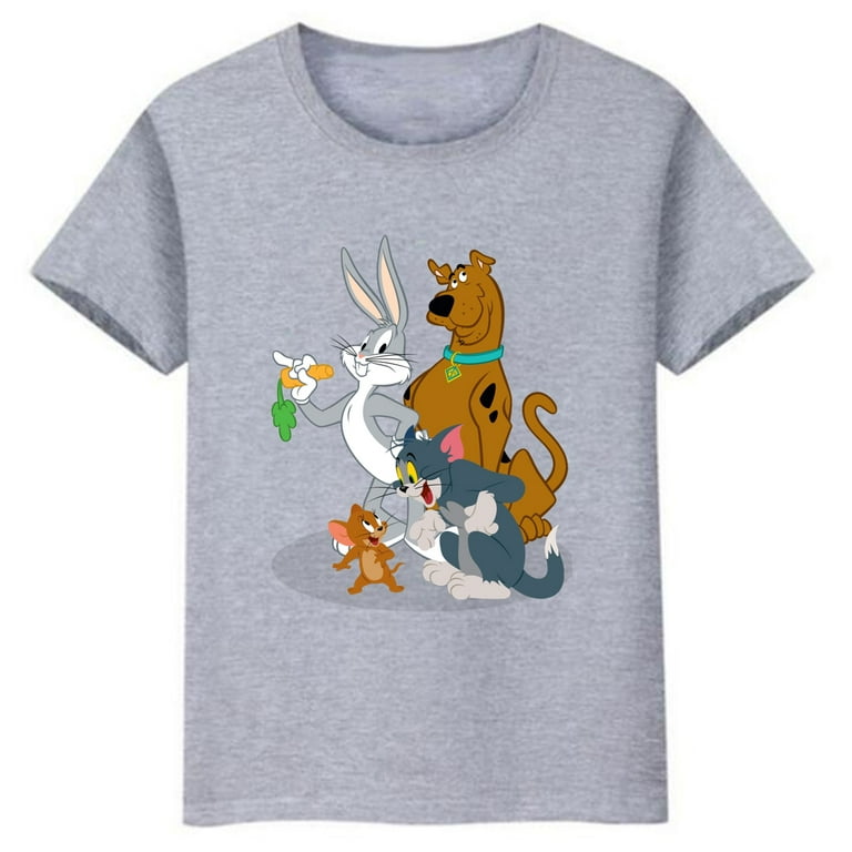 Clothing Short Years Sleeve Girl T-shirt 4-14 Clothes Tops Tunes Baby Looney Cartoon Children T-shirt Boys Print