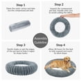 thumbnail image 3 of Exclusivo Mezcla Calming Donut Dog Bed with Non-Slip Bottom, 20 inches Cozy Fluffy Faux Rabbit Fur Round Pet Bed for Small Dogs, Dark Grey, 3 of 6