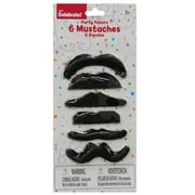 Way To Celebrate Black Fake Mustaches for Kids, 6 Count 6 Style Kids Mustaches - Ages 3+ Years