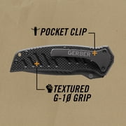 Gerber Swagger Knife, Serrated Edge, G-10 Handle in Black