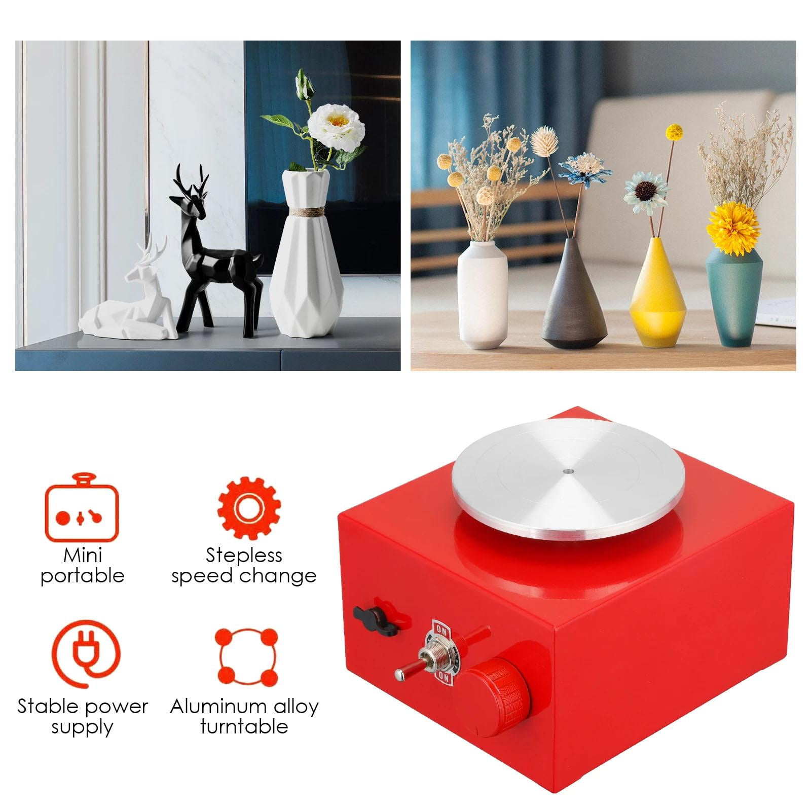 FVDPWYE DIY Electric Pottery Wheel Ceramic Machine Work Clay Art Craft Shaping Too Red