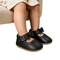 thumbnail image 4 of Oiyii Baby Girls Athletic Shoes Solid Leather Bow Adjustable Strap Soft Sole Sneakers, 4 of 4