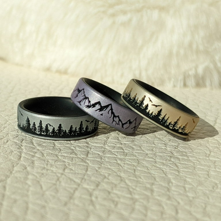 Mountain Silicone Ring Engraved Dual Layer Walmart