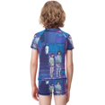 thumbnail image 3 of Spirited Away Boys 2-Piece Swimsuit Set, Short Sleeve Rash Guard & Swim Trunks, 3 of 7