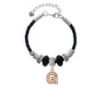 thumbnail image 2 of Delight Jewelry Rose Goldtone Crystal Initial - G - Lil Sister Celtic Knot Leather Bead Bracelet, 7"+2" Extender, 2 of 4