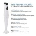 thumbnail image 3 of Electric Immersion Hand Blender Stick Mixer Chopper 1-Touch Control Multi Purpose 150 Watts For Soups Sauces Baby Food White, 3 of 6