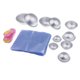 thumbnail image 1 of Molde de Bombas de Baño Semicirculares de Aluminio de 5 Juegos con 1 Tapadora Y Bolsa de Envoltura de 200 Piezas DIY Jabones Caseros, Velas Y Molde Pa Baoblaze Molde de bombas de baño, 1 of 8
