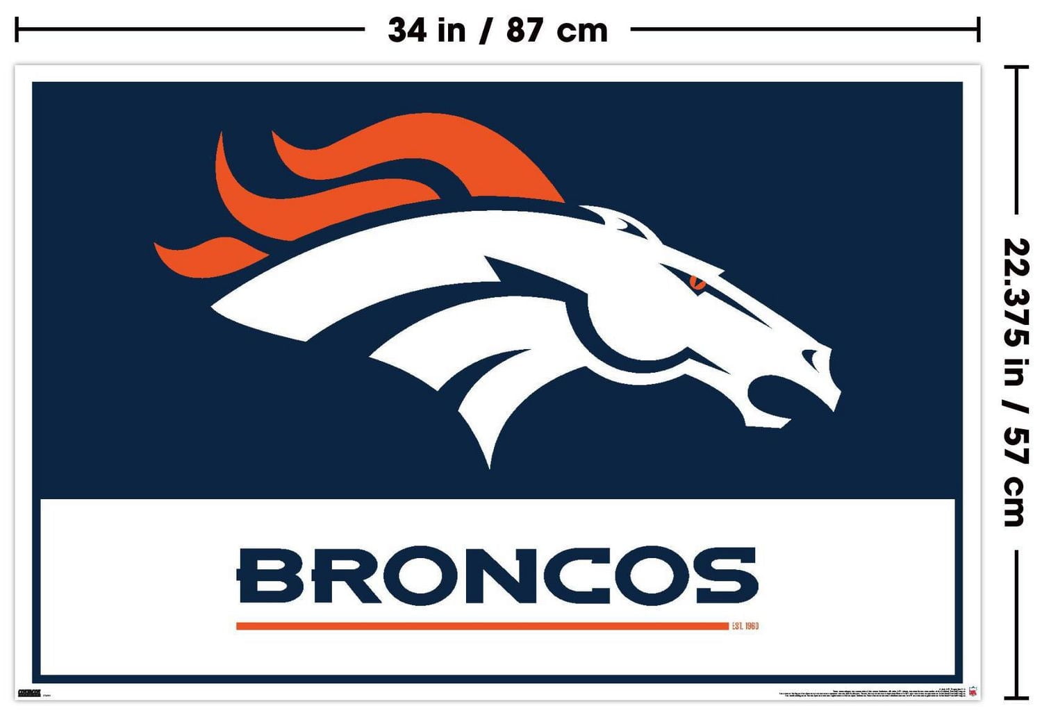 NFL Denver Broncos - Logo 21 Wall Poster, 22.375" x 34"