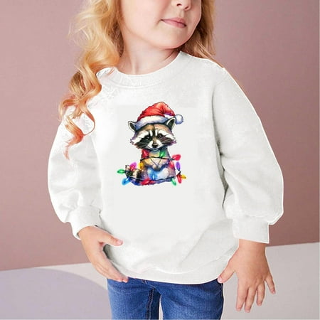 

Blczomt Girls Sweatshirts Pullover Christmas Cute Sweatshirts Cotton Xmas Graphic White Plus Size Girls Fashion