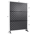 thumbnail image 3 of Tcbosik Indoor & Outdoor Metal Privacy Screen, 76"H x 48"W Freestanding Decorative Privacy Fence Panel for Balcony, Patio, Deck, Lawn, Garden, Backyard, Black, 3 of 8