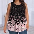 thumbnail image 4 of Mifsaly Plus Size Sleeveless Tops Women Leaf Print Tank Top Lightweight Breathable Summer Casual Loose Blouses XXL, 4 of 7