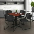 thumbnail image 3 of Regency 42 in. Square X-Base Breakroom Table- Cherry & 4 Zeng Stack Chairs- Black, 3 of 10