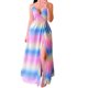 thumbnail image 1 of VISgogo, vestido de gasa con tirantes finos para mujer, vestido de fiesta con abertura sin mangas informal de verano degradado Multicolor VISgogo  moda, 1 of 9