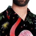 thumbnail image 5 of Flamingo Tropical Rainforest Men's Casual Hawaiian Shirts, Printed Button Down Short Sleeve Summer Beach Tops with Spread Collar - Unisex, 5 of 6
