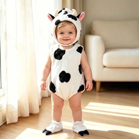 PureCasa Animal Jumpsuit for Toddler Boys Girls 0-24 Months Bodysuit with Socks Hats Halloween Christmas Bunny Outfits Fall Winter Clothes Set