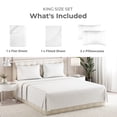 thumbnail image 2 of Sleepy Town Bed Sheets Set, Soft & Wrinkle Free Microfiber 4 Piece King Sheet Set Deep Pocket, White, 2 of 5