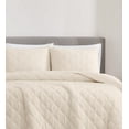 thumbnail image 4 of Brooklyn Loom Diamond Stiched Prewashed 100% Cotton Natural 3-Piece King Quilt Set, Solid Casual themed, Adult Bedding, OEKO-TEX Certified, 4 of 10